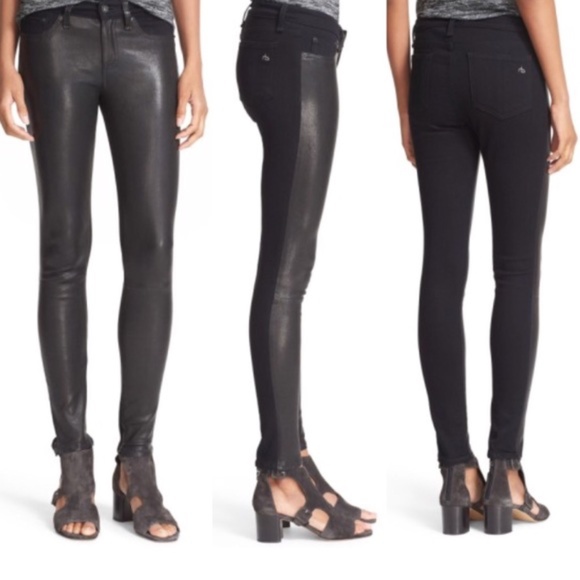 rag & bone Denim - Rag & Bone Hyde Leather and Denim Skinny Jean
